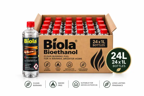 24L Biola Premium Bioethanol Fuel. Clean, Renewable Fireplace Fuel