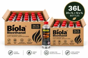 36L Biola Premium Bioethanol Fuel. Clean, Renewable Fireplace Fuel